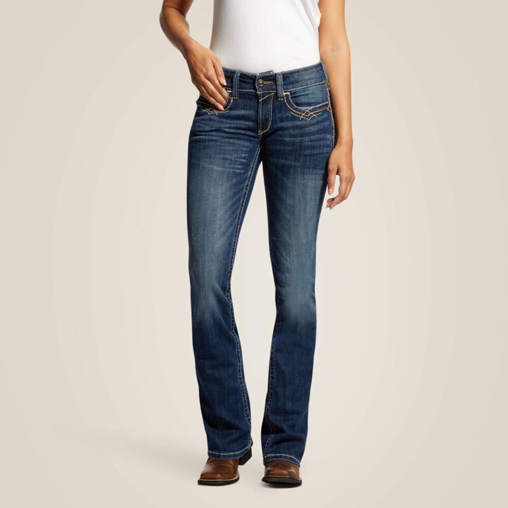 Ariat REAL Mid Rise Festival Bootcut Jeans Size 31L Entwined Rodeo Rancho